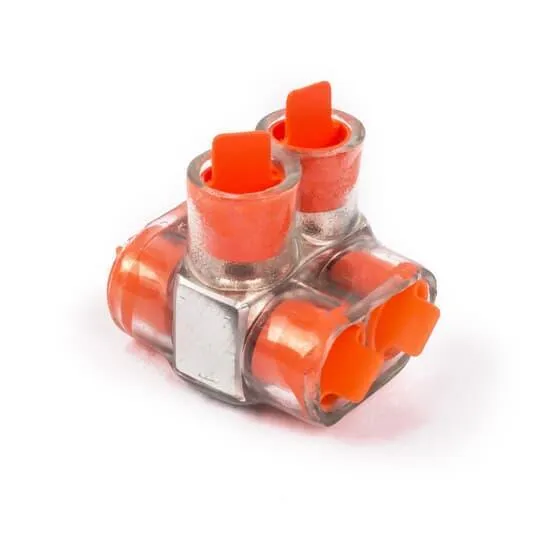Multi-Tap Cable Block, 2-Way 2-Outlet Encapsulated Type, 90 Deg C Temp Range, 600 VAC, 10PK