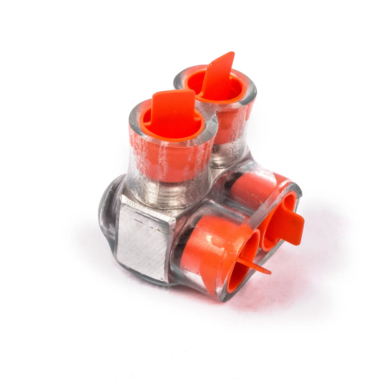 Cable Block, 90 Deg C Temp Range, 2-Way 2-Outlet Dual Rated Encapsulated Type, 10PK