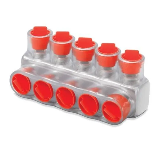 Multi-Tap Cable Block, 1-Way 4-Outlet Encapsulated Type, 90 Deg C Temp Range, 600 VAC, 25PK