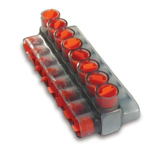 Multi-Tap Cable Block, 2-Way 2-Outlet Encapsulated Type, 600 VAC Voltage Rating, Aluminum, 10PK