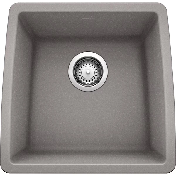 Performa Silgranit Undermount Bar Sink, Metallic Gray