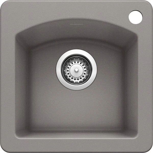 Diamond Silgranit Dual Mount Bar Sink, Metallic Gray