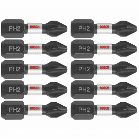 BOSCH ITPH21B Impact Driver Bits, Fastening Tool Tip Size, 1 Inch Overall Bit | CV2PBF 802GE9