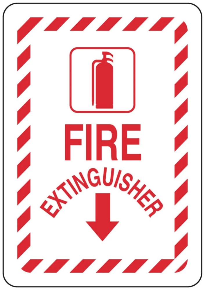 Fire Extinguisher Sign, 10 x 7 Inch, English