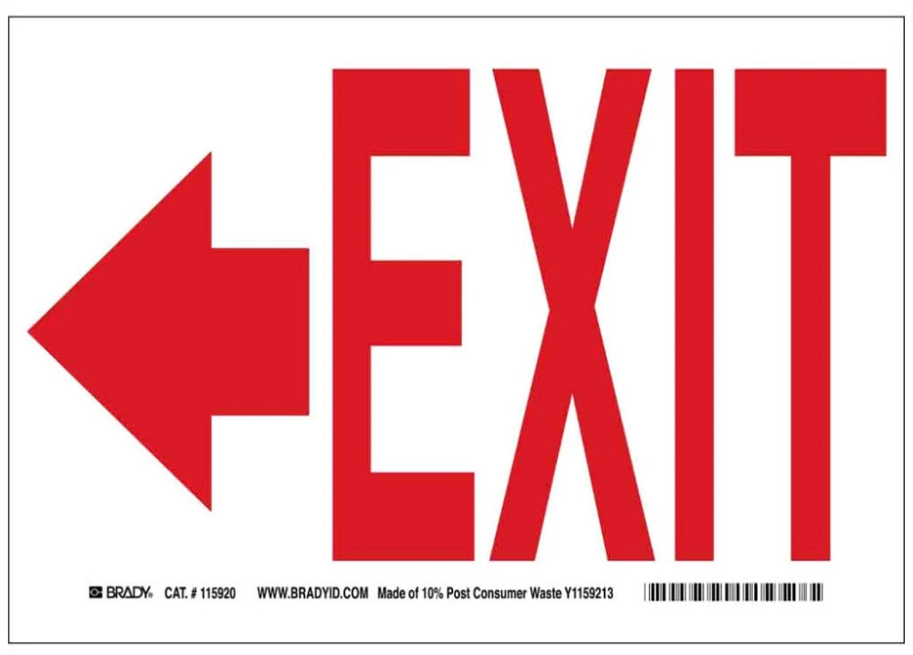 Exit Sign, 7 x 10 Inch, Polyester