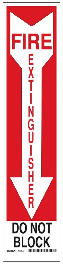 Fire Extinguisher Sign, 18 x 4 Inch, Black and Red/White