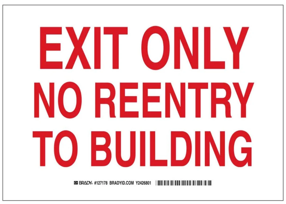 Exit Sign, Aluminium, 10 x 14 Inch, Red/White