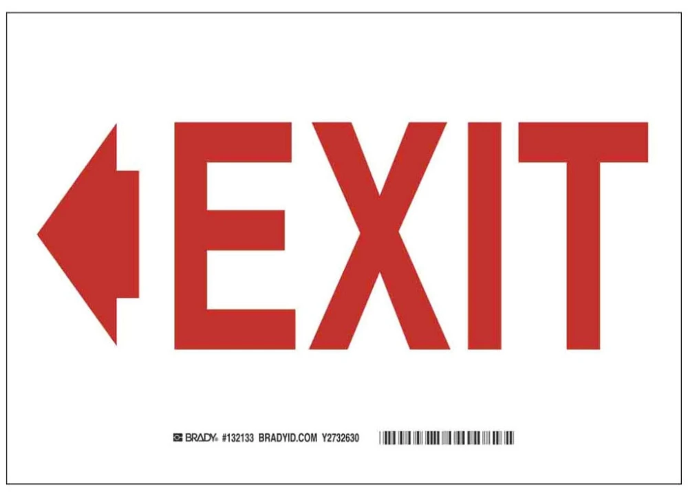 Exit Sign, 7 x 10 Inch, Sticking Polyester