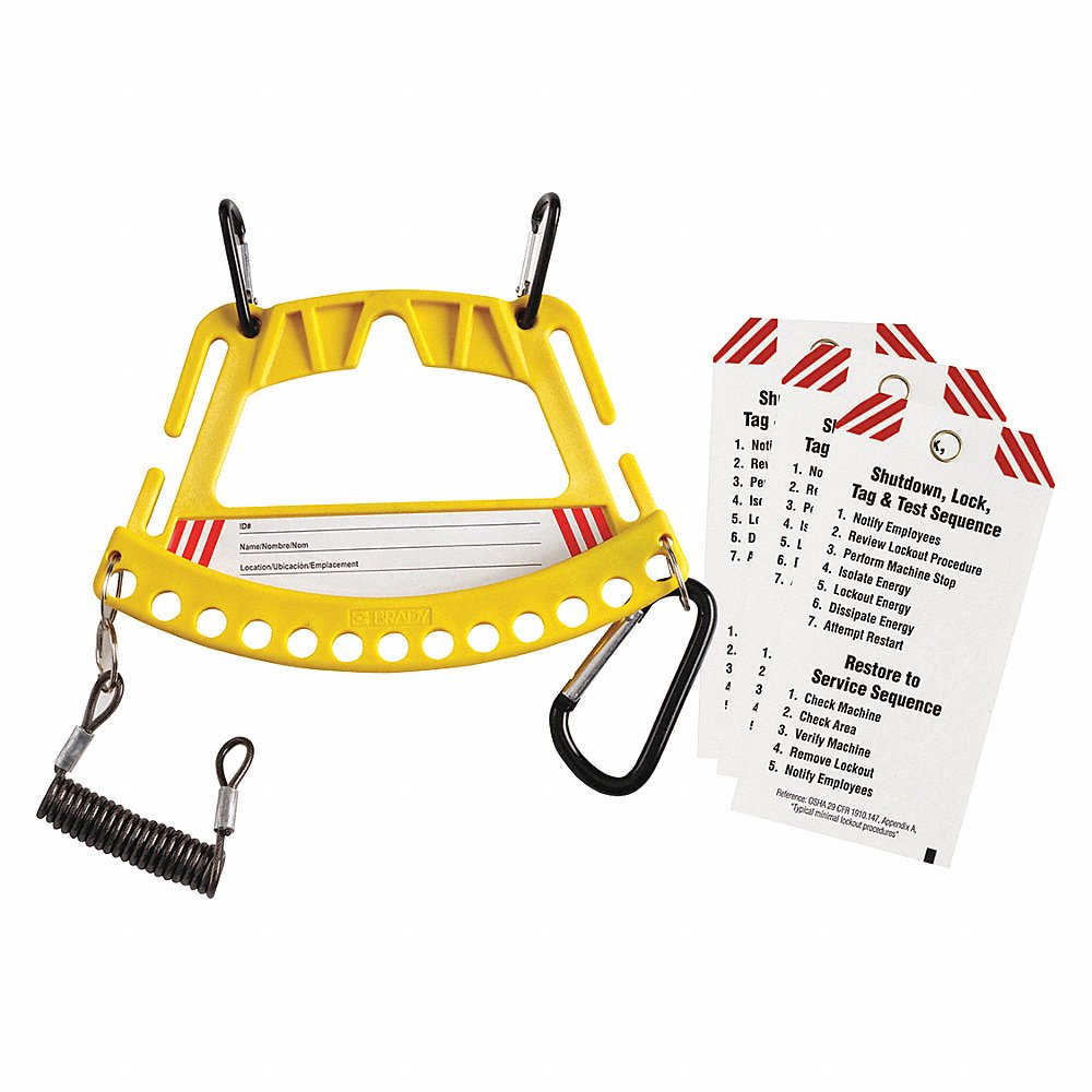 Lockout Station, 5 Components Included, Lockout Station, No Padlocks, Padlock Caddy, Text