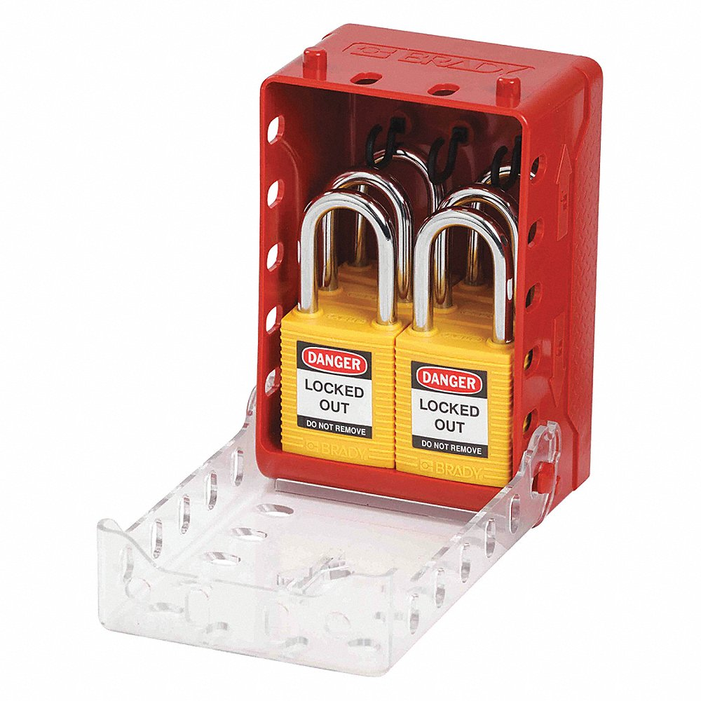 Padlock Station, 7 Components Included, Padlock Station, Keyed Different Padlocks, Nylon