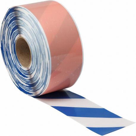 Floor Marking Tape, Extra-Durable, Striped, Blue/White, 4 Inch x 100 ft, 50 mil Tape Thick