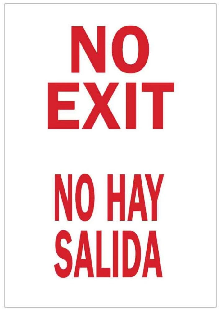 Exit Sign, 14 x 10 Inch, Plastic