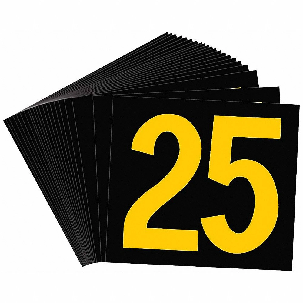 BRADY 50013 KVA Number Label 2-1/2 Inch Height Character PK25 | AG9KKN 20TC13