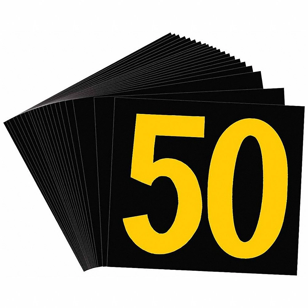 BRADY 50015 KVA Number Label 2-1/2 Inch Height Character PK25 | AG9KKQ 20TC15