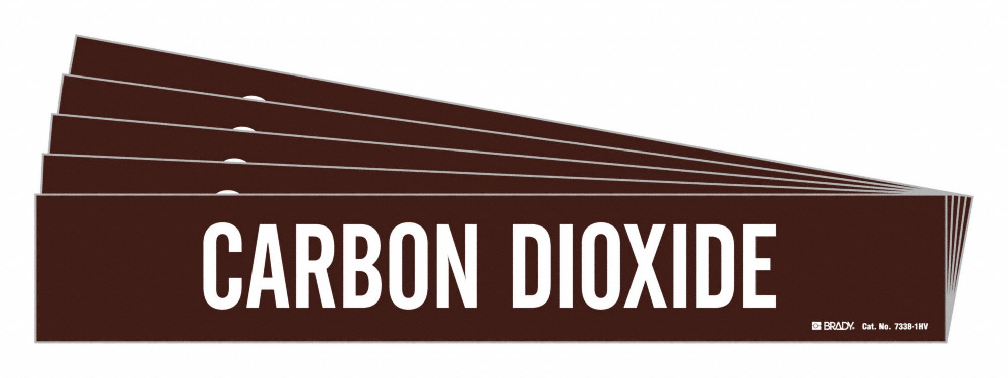 Marcador de tuberías, leyenda: Dióxido de carbono, sistema Iiar Abreviatura no aplicable