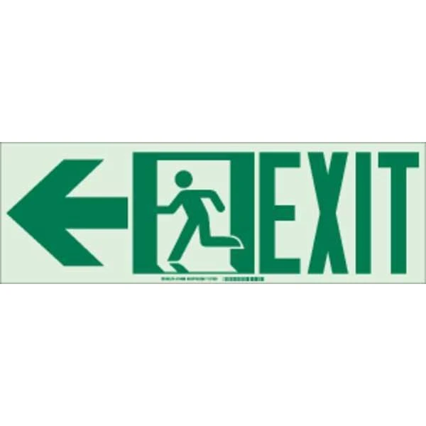 Exit Sign, 5 x 14 Inch, Green/White, 10PK