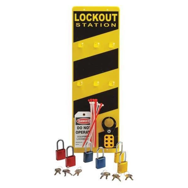 Lockout Station, Filled, 6 Locks