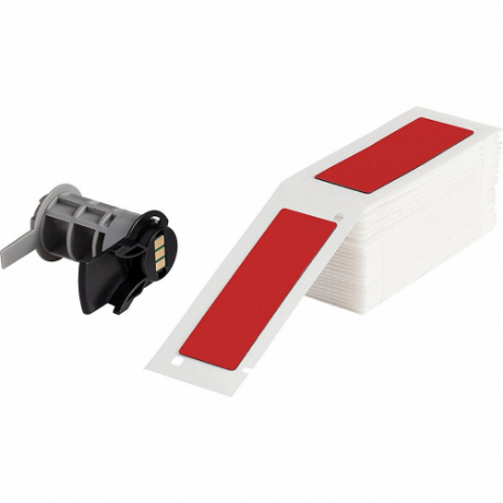 Label, No Precut Hole, 3 Inch Size x 1 Inch, Polyester, Red, 50 Labels per Roll