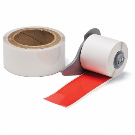 Label, 2 Inch Size x 50 ft, Polyester With Polyester Adhesive, Red