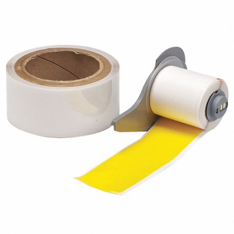 Continuous Label Roll, 2 Inch X 50 Ft, Polyester With Rubber Adhesive, Yellow