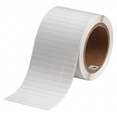 Precut Label Roll, 1/4 Inch X 3/4 Inch, Polyimide, White, 10000 Labels Per Roll, Rectangle