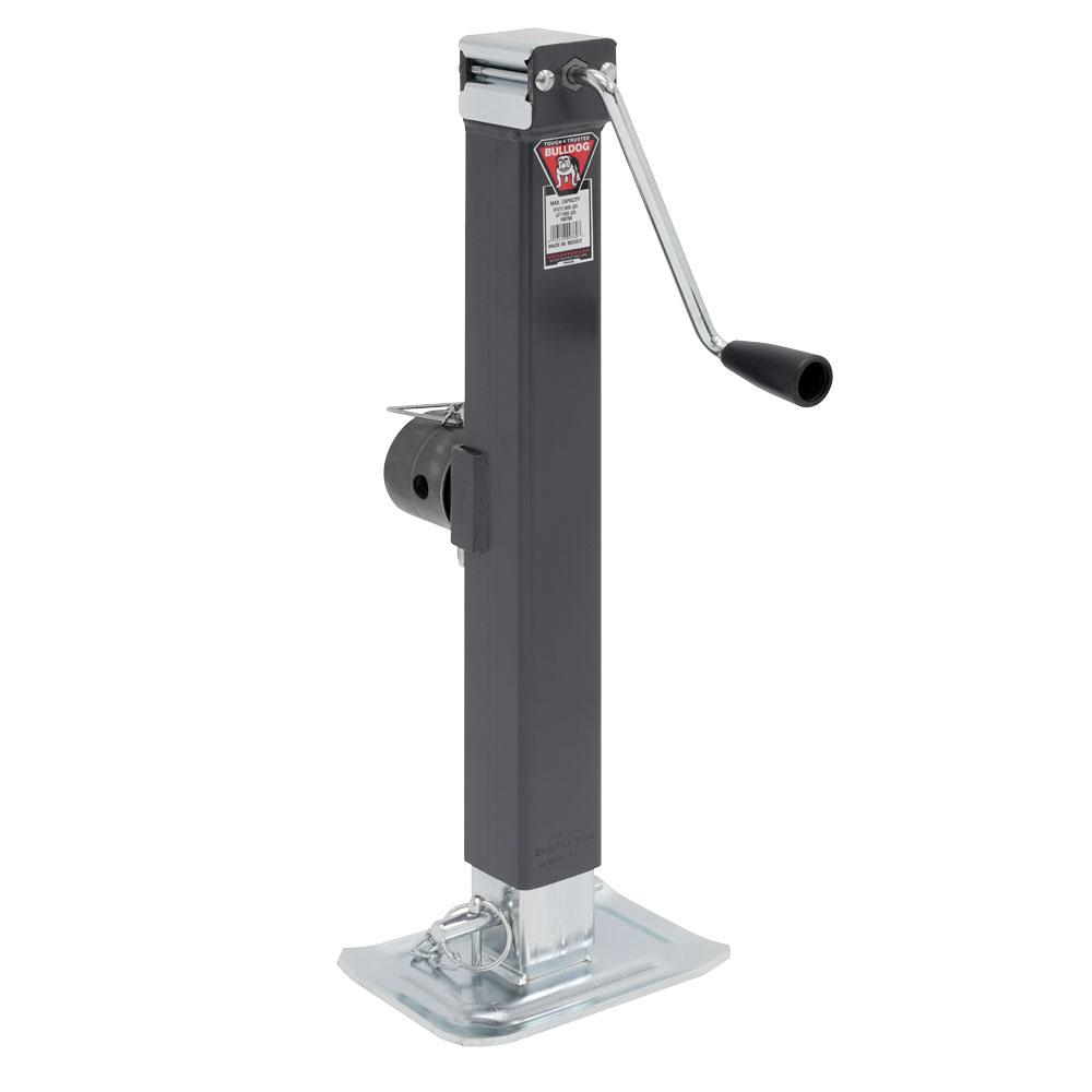 Trailer Jack, Square, Side Mount, 8000 lbs., Sidewind, Weld-On, 15 Inch Travel