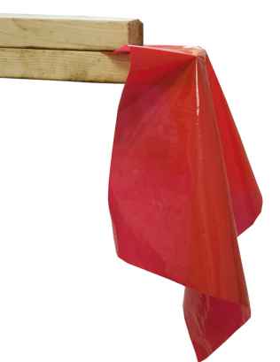 Rollo de bandera de advertencia para madera, rojo, tamaño de 12 x 12 cm, 300 piezas