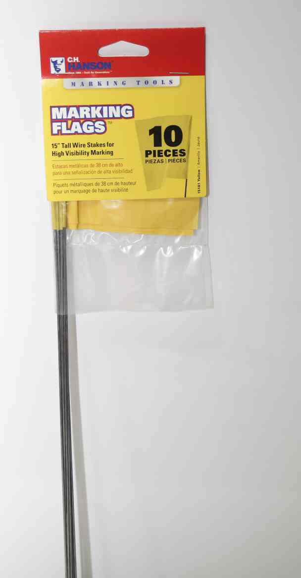 Marking Flag, Yellow, 15 Inch Size, 10 Pieces