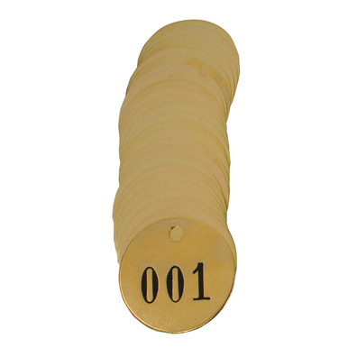 編號閥門標籤，1 至 25，直徑 1-1/2 英寸，黃銅