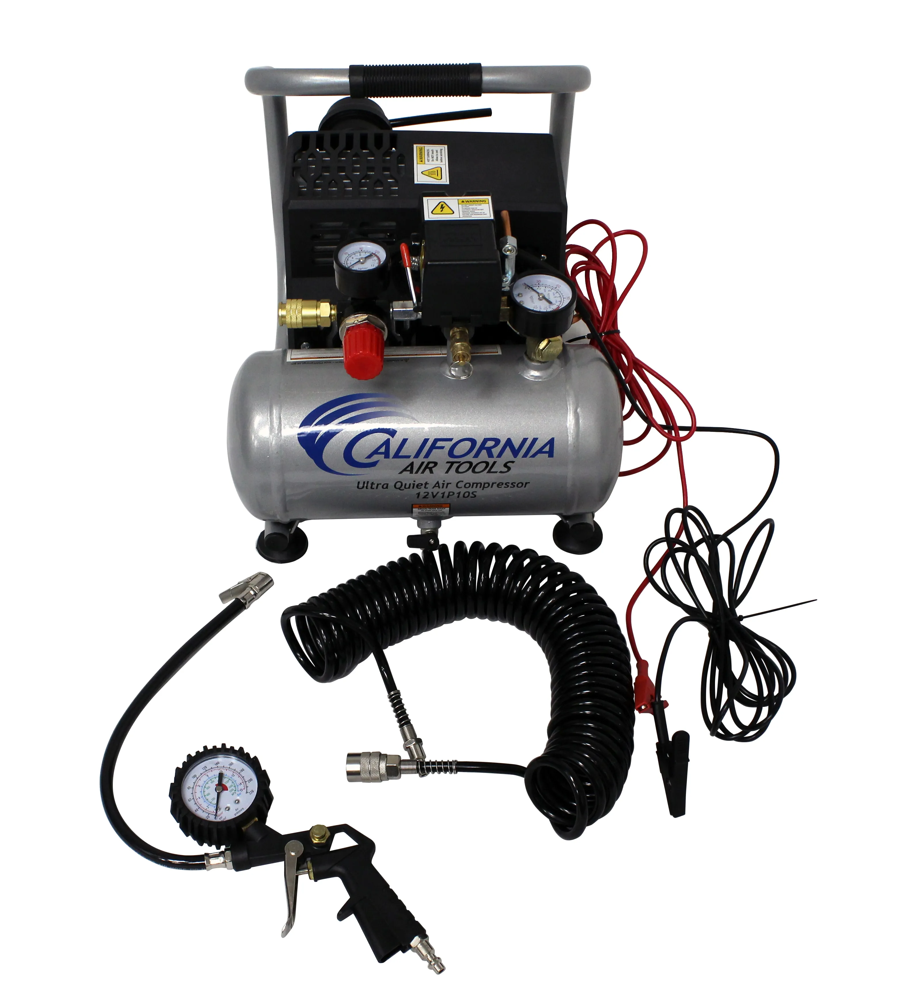 Light, Quiet Battery Powered 12V 1Gal SteelTank PortableAirCompressor