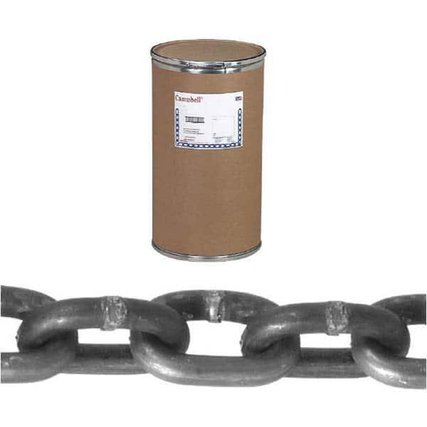 Proof Coil Chain, 1/4 Inch Trade Size, 100 ft./Square Pail Chain Length, Galvanized