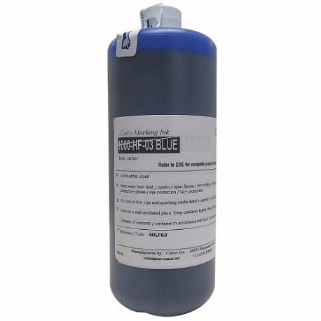 CARCO 1000-HF-03 BLUE Marking Ink, High-Flash, Dye Ink Type, 15 min, Blue | CQ8EKC 40LF63
