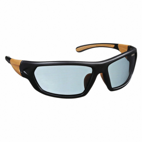 Safety Glasses, Wraparound Frame, Full-Frame, Gray, Black/Tan, Black/Tan, M Eyewear Size