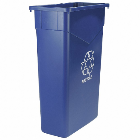 Lattina di riciclaggio rettangolare, 23 galloni, blu, PK 4