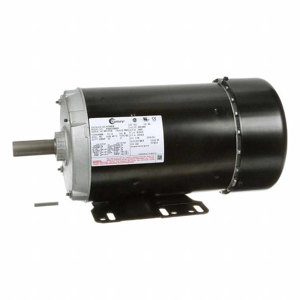 General Purpose Motor, Totally Enclosed Fan Cooled, Rigid Base Mount, 3 HP, 230/460V