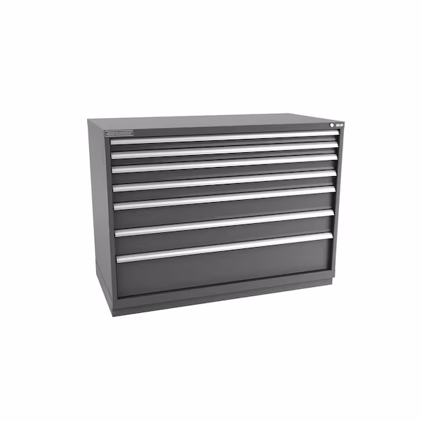 Cabinet, 56-1/2 x 41-3/4 x 28-1/2 Inch Size, 7 Drawers, 162 Compartment, Dark Gray