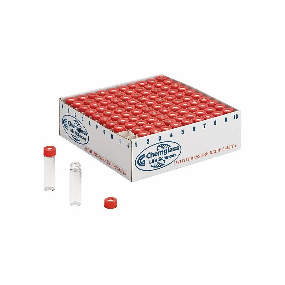 CHEMGLASS CG-4912-05 Vial Cap, 0.68 Oz Labware Capacity English, 1.1 Inch Labware Inside Dia English, 100 PK | CQ8RJD 21UF61