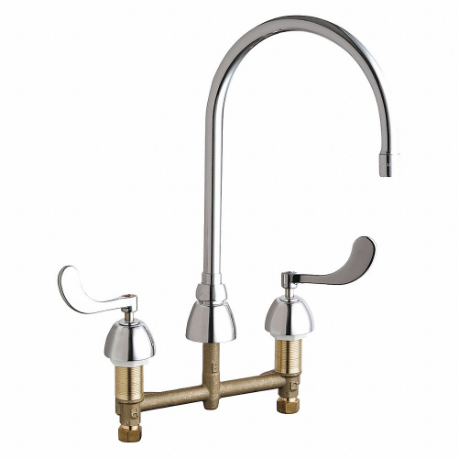Gooseneck Kitchen/Bathroom Faucet, Chicago Faucets, 786, Chrome Finish, 0.5 GPM Flow Rate