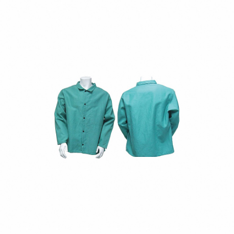 FR Jacket, Green, Snaps, XL, 30 Inch Length