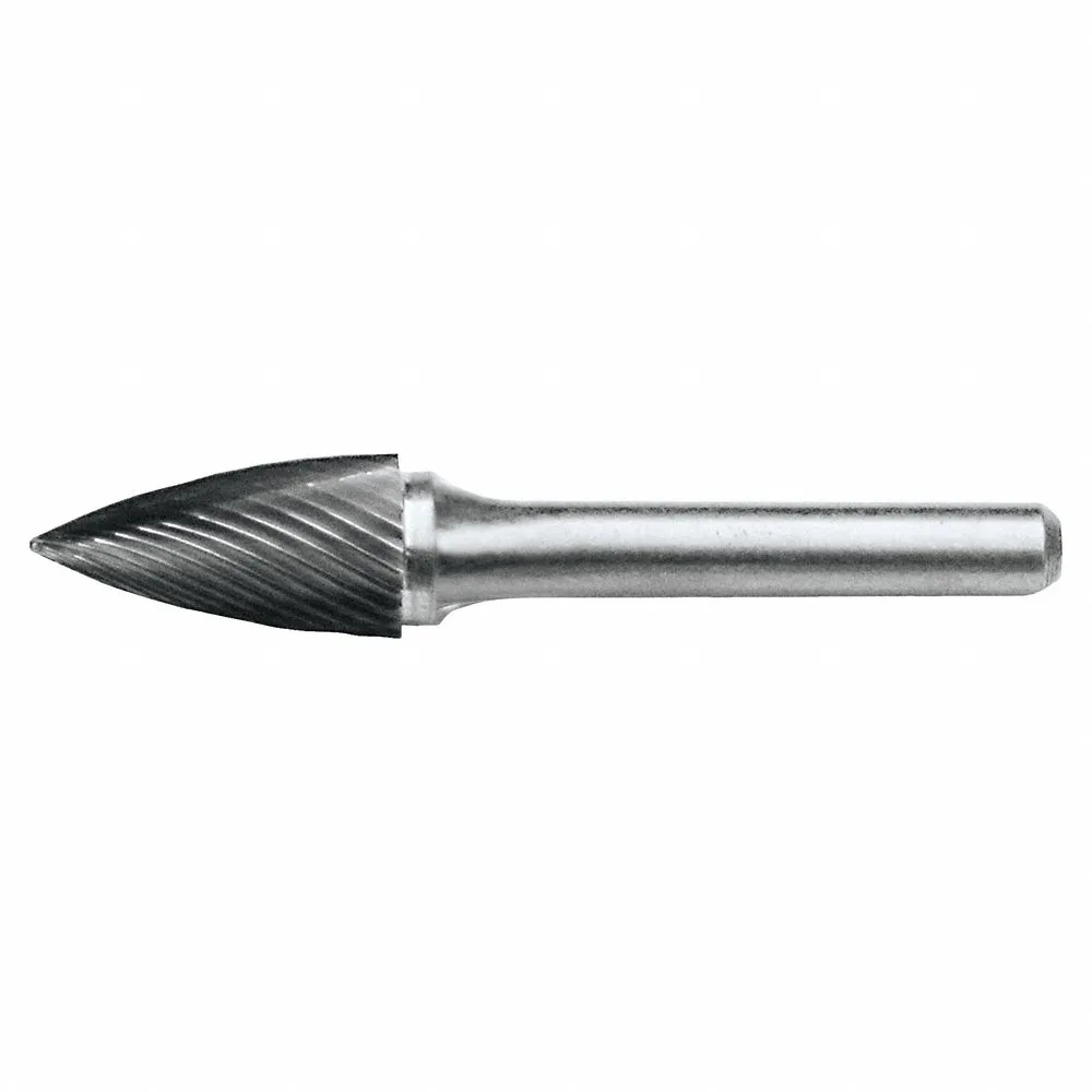 Carbide Bur, Pointed-End Tree, SG-6, Single Cut, 5/8 Inch x 1 Inch Head