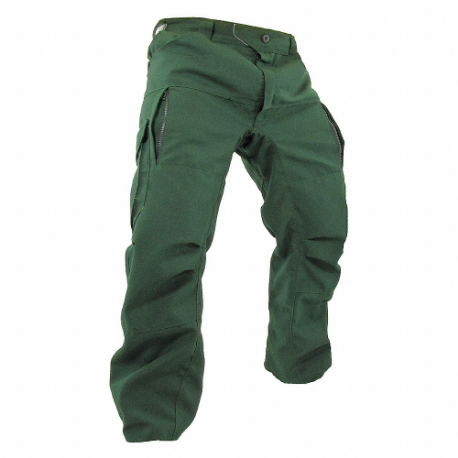 Spodnie przeciwpożarowe, od 32 do 34 cali, pasują do obwodu talii, nogawka 28 cali, kolor zielony, NOMEX IIIA