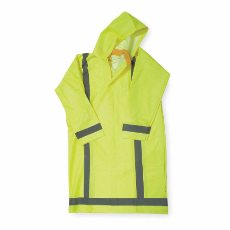 Rain Jacket With Detachable Hood, U, 3Xl, Green, Snap, 2 Pockets, Jacket Jacket, Polyester