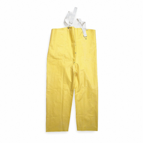 Rain Bib Overall, Sbr, 4Xl, Yellow, 31 Inch Inseam, 58 Inch Max Waist Size, 18 Mil Thick