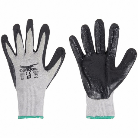 Cut-Resistant Gloves, M, Ansi Cut Level A5, Palm, Dipped, Nitrile, Foam, Gray, 1 Pr