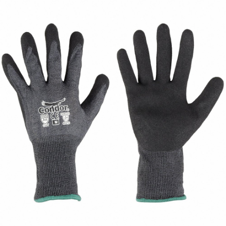 Knit Gloves, Size 2XL, ANSI Cut Level A4, Palm, Dipped, Nitrile, Kevlar