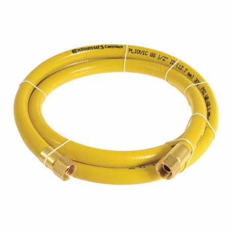 Tubo dell'aria, diametro interno tubo da 1/2 pollici, giallo, ottone 1/2 pollici Fnpt X ottone 1/2 pollici Fnpt