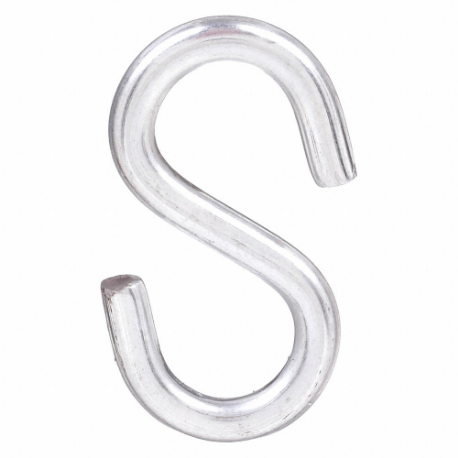 S Hook, 1 x 1 x 1 Inch Size, 29 lbs. Load Capacity, Zinc Plated