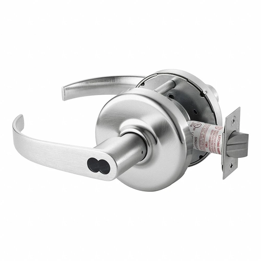 Door Lockset, Chrome, Cylindrical, Nickel Silver, LFIC