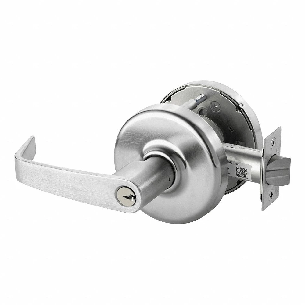 Door Lockset, Chrome, Cylindrical, Nickel Silver