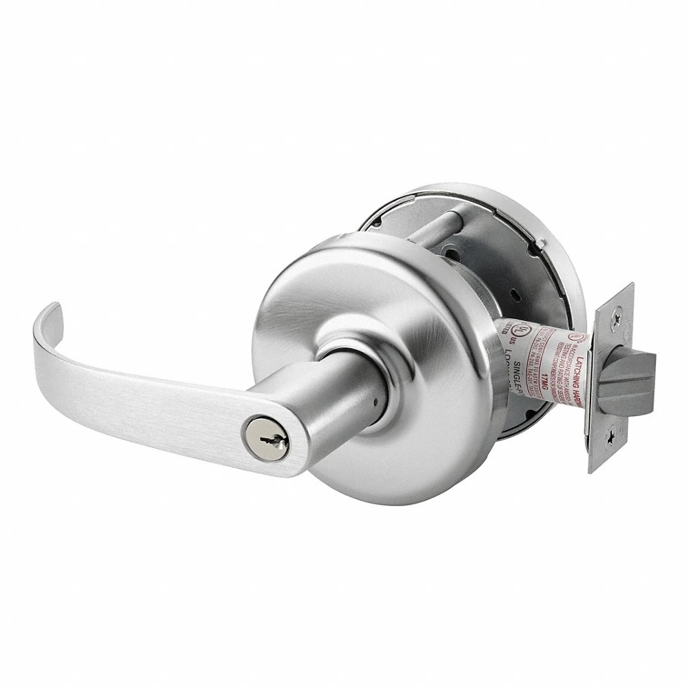 Door Lockset, Chrome, Cylindrical, Nickel Silver
